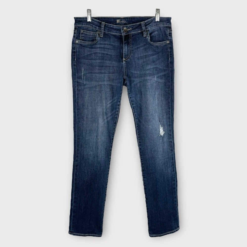 Kut From the Kloth Catherine Mid Rise Boyfriend Jeans 12 dark wash relaxed fit